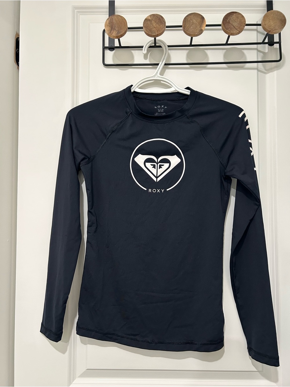 Roxy Black Long-Sleeve Logo Rash Guard